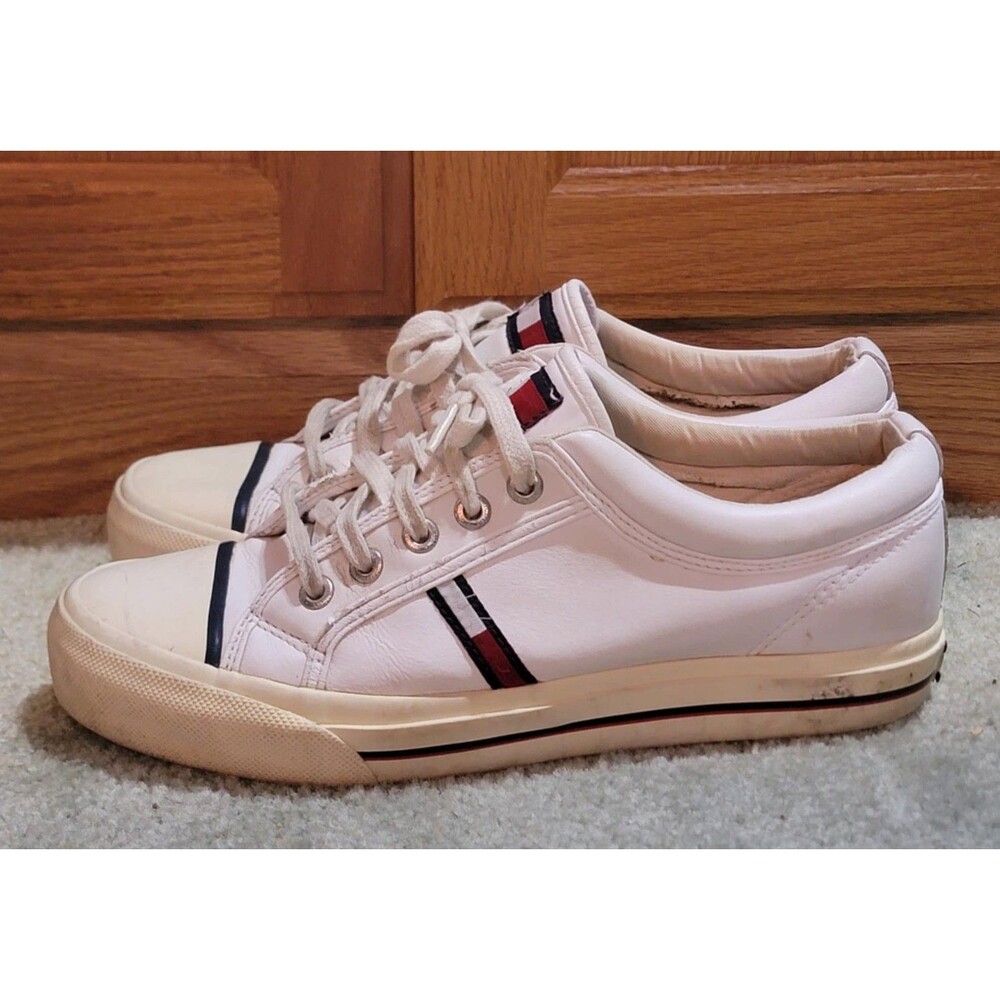 Vintage Y2K 90s Tommy Hilfiger Women 10 Shoes White Sneakers Platform
